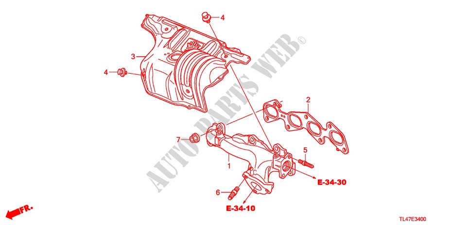 UITLAAT SPRUITSTUK(DIESEL) voor Honda ACCORD TOURER 2.2 ELEGANCE 5 deuren 6-versnellings handgeschakelde versnellingsbak 2009