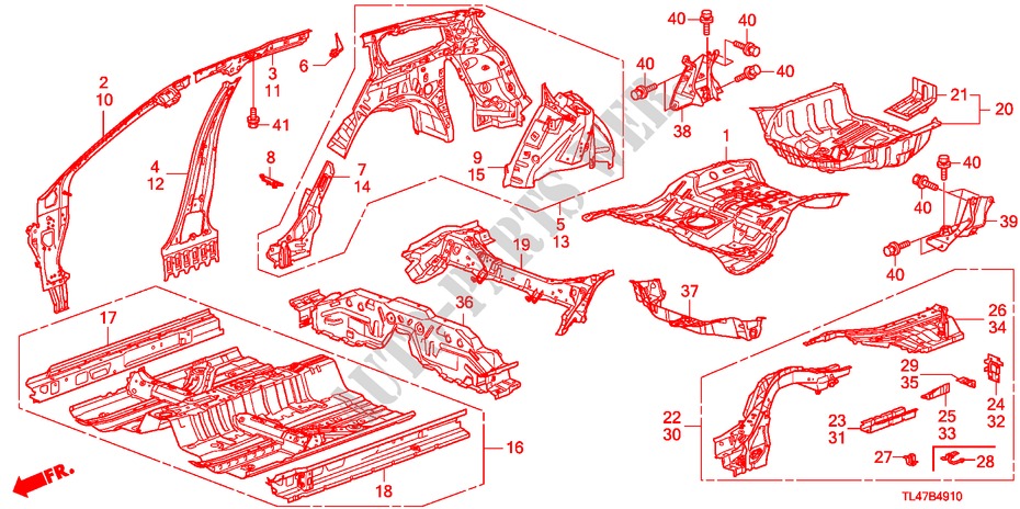VLOER/BINNEN PANELEN voor Honda ACCORD TOURER 2.2 EX-GT 5 deuren 5-traps automatische versnellingsbak 2009