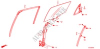ACHTER PORTIER GLAS/REGELAAR voor Honda ACCORD TOURER 2.4 TYPE S 5 deuren 6-versnellings handgeschakelde versnellingsbak 2011