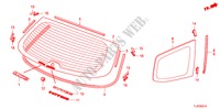 ACHTER RUIT/KWARTSGLAS voor Honda ACCORD TOURER 2.4 EXECUTIVE 5 deuren 5-traps automatische versnellingsbak 2011