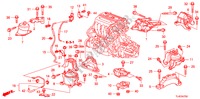 MOTOR BEVESTIGINGEN(2.4L)(MT) voor Honda ACCORD TOURER 2.4 TYPE S 5 deuren 6-versnellings handgeschakelde versnellingsbak 2011