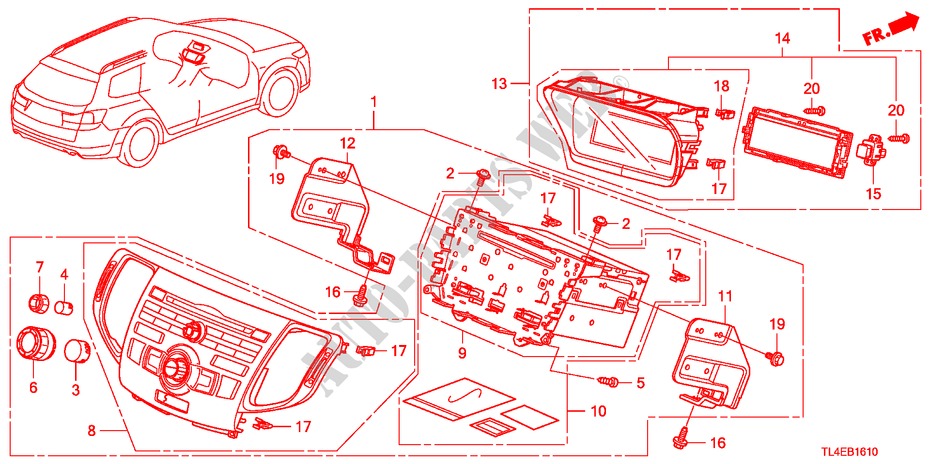 AUDIO UNIT voor Honda ACCORD TOURER 2.2 ELEGANCE 5 deuren 6-versnellings handgeschakelde versnellingsbak 2010