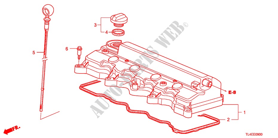CILINDERKOP AFDEKKING(2.0L) voor Honda ACCORD TOURER 2.0 S 5 deuren 5-traps automatische versnellingsbak 2010