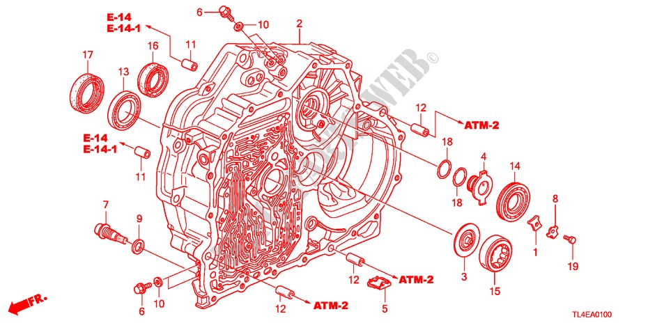 KOPPEL CONVERTER HUIS voor Honda ACCORD TOURER 2.4 EXECUTIVE 5 deuren 5-traps automatische versnellingsbak 2010