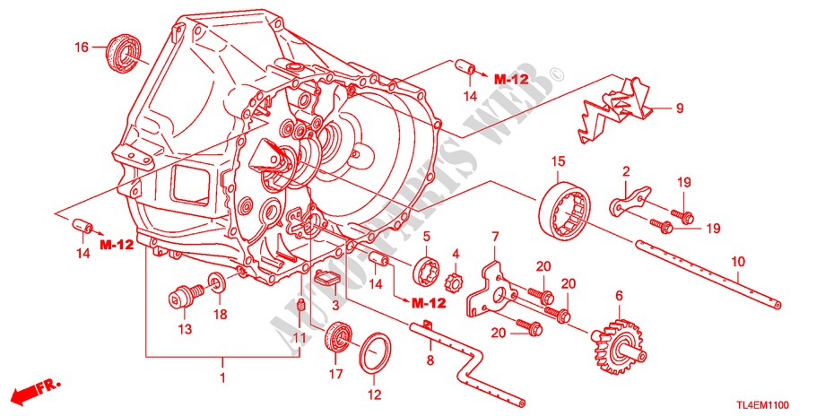 KOPPELINGKAST(DIESEL) voor Honda ACCORD TOURER 2.2 S-H 5 deuren 6-versnellings handgeschakelde versnellingsbak 2011