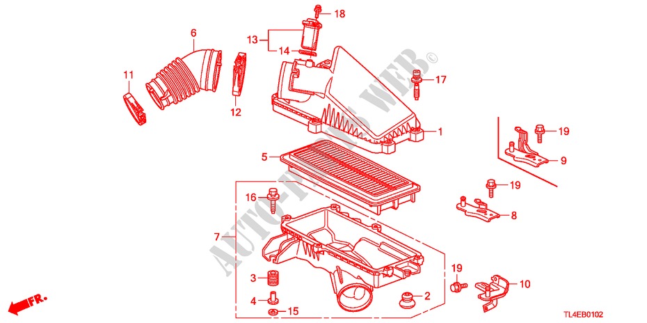 LUCHTFILTER(DIESEL) voor Honda ACCORD TOURER 2.2 EXECUTIVE 5 deuren 5-traps automatische versnellingsbak 2011