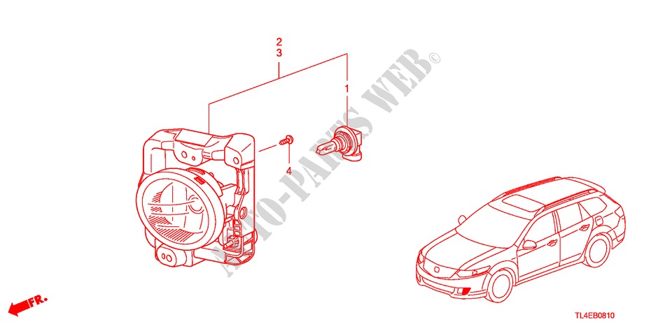 MISTLICHT voor Honda ACCORD TOURER 2.4 EXECUTIVE 5 deuren 5-traps automatische versnellingsbak 2010