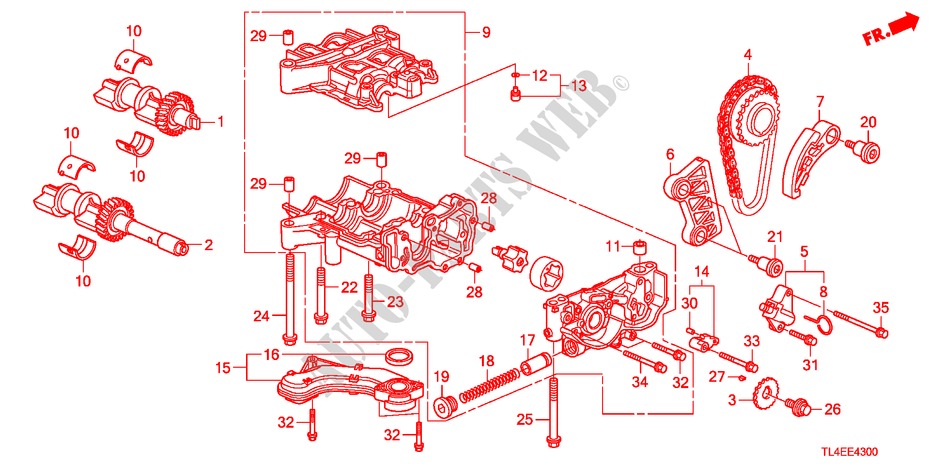 OLIEPOMP(DIESEL) voor Honda ACCORD TOURER 2.2 EXECUTIVE-H 5 deuren 6-versnellings handgeschakelde versnellingsbak 2011