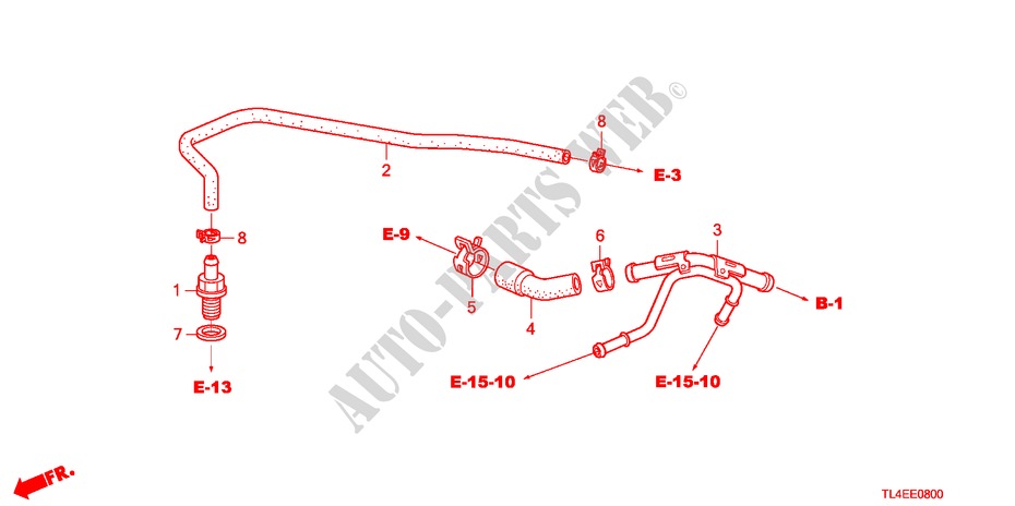ONTLUCHTSLANG(2.0L) voor Honda ACCORD TOURER 2.0 S 5 deuren 5-traps automatische versnellingsbak 2011
