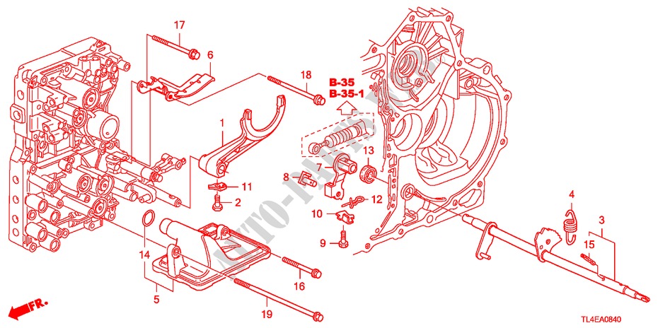 OVERSCHAKELVORK voor Honda ACCORD TOURER 2.4 EXECUTIVE 5 deuren 5-traps automatische versnellingsbak 2010