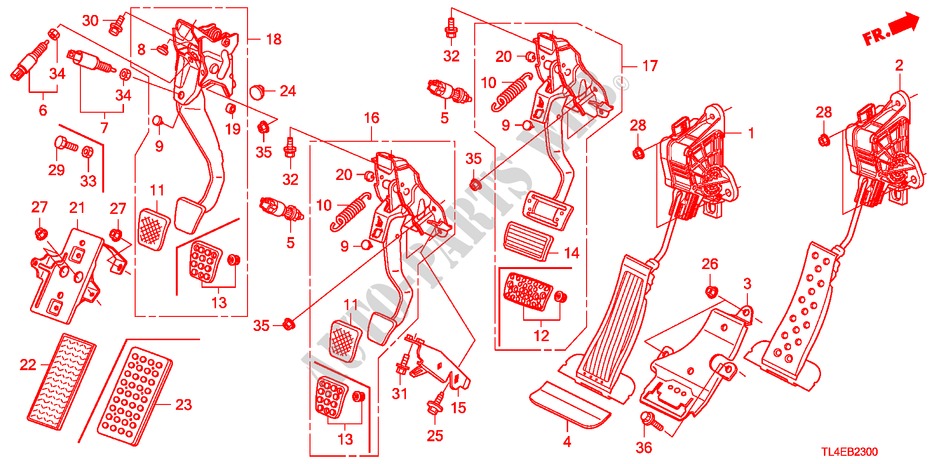 PEDAAL(LH) voor Honda ACCORD TOURER 2.2 EXECUTIVE 5 deuren 5-traps automatische versnellingsbak 2011