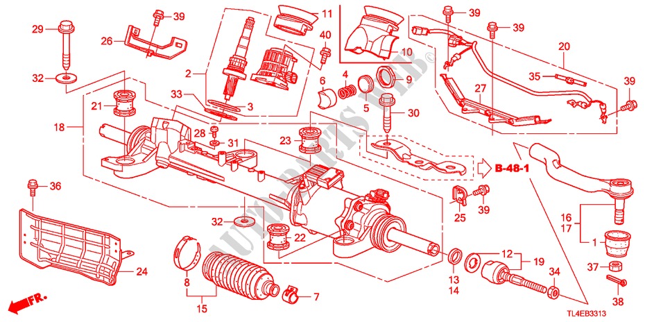 P.S. VERSNELLINGBOX(EPS)(DIESEL)(RH) voor Honda ACCORD TOURER 2.2 S 5 deuren 5-traps automatische versnellingsbak 2011
