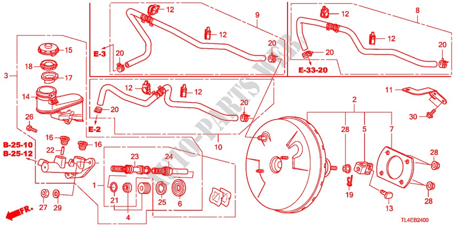 REM HOOFDCILINDER/HOOFDSPANNING(LH) voor Honda ACCORD TOURER 2.2 EXECUTIVE-H 5 deuren 6-versnellings handgeschakelde versnellingsbak 2010