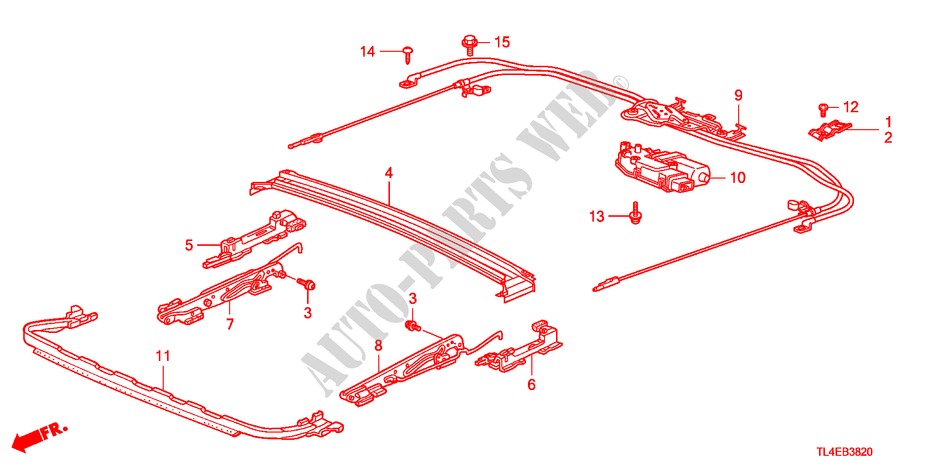 SCHUIFDAK KOMPONENTEN voor Honda ACCORD TOURER 2.4 EXECUTIVE 5 deuren 5-traps automatische versnellingsbak 2010