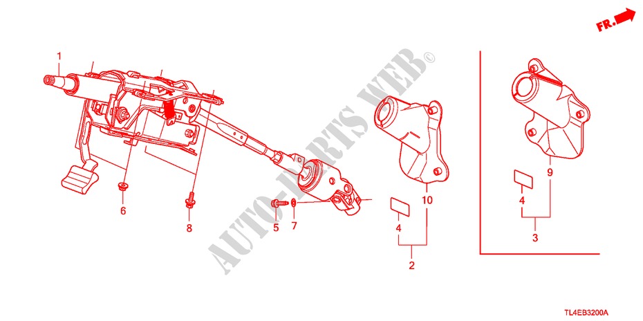 STUURKOLOM voor Honda ACCORD TOURER 2.4 EXECUTIVE 5 deuren 5-traps automatische versnellingsbak 2010