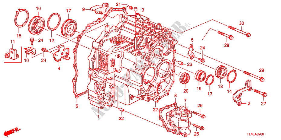 TRANSMISSIE HUIS voor Honda ACCORD TOURER 2.4 EXECUTIVE 5 deuren 5-traps automatische versnellingsbak 2010