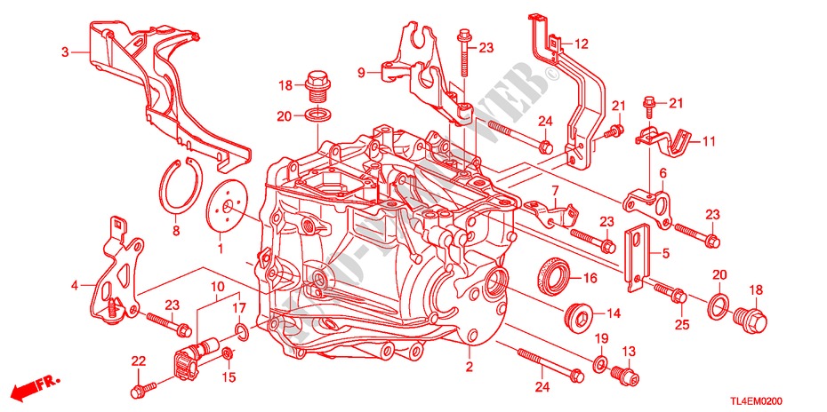 TRANSMISSIE HUIS voor Honda ACCORD TOURER 2.4 TYPE S 5 deuren 6-versnellings handgeschakelde versnellingsbak 2010