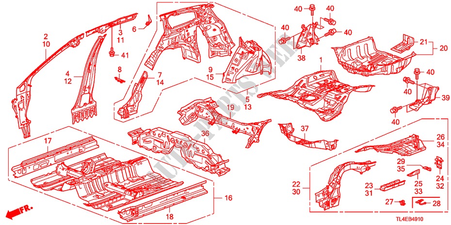 VLOER/BINNEN PANELEN voor Honda ACCORD TOURER 2.2 ES 5 deuren 5-traps automatische versnellingsbak 2010