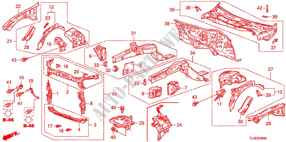 VOOR SCHOT/DASHBOARD voor Honda ACCORD TOURER 2.4 EXECUTIVE 5 deuren 5-traps automatische versnellingsbak 2010
