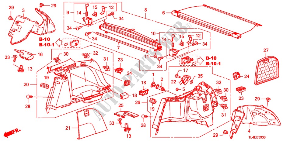 ZIJDE VOERING voor Honda ACCORD TOURER 2.2 EXECUTIVE 5 deuren 5-traps automatische versnellingsbak 2011