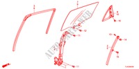 ACHTER PORTIER GLAS/REGELAAR voor Honda ACCORD TOURER 2.2 ELEGANCE 5 deuren 6-versnellings handgeschakelde versnellingsbak 2012