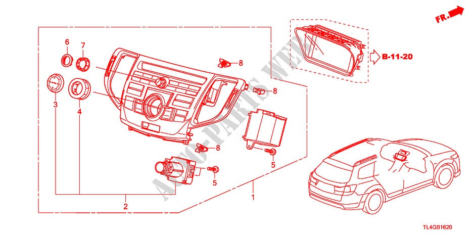 CENTER MODULE(NAVIGATIE) voor Honda ACCORD TOURER 2.2 ES-GT 5 deuren 5-traps automatische versnellingsbak 2012