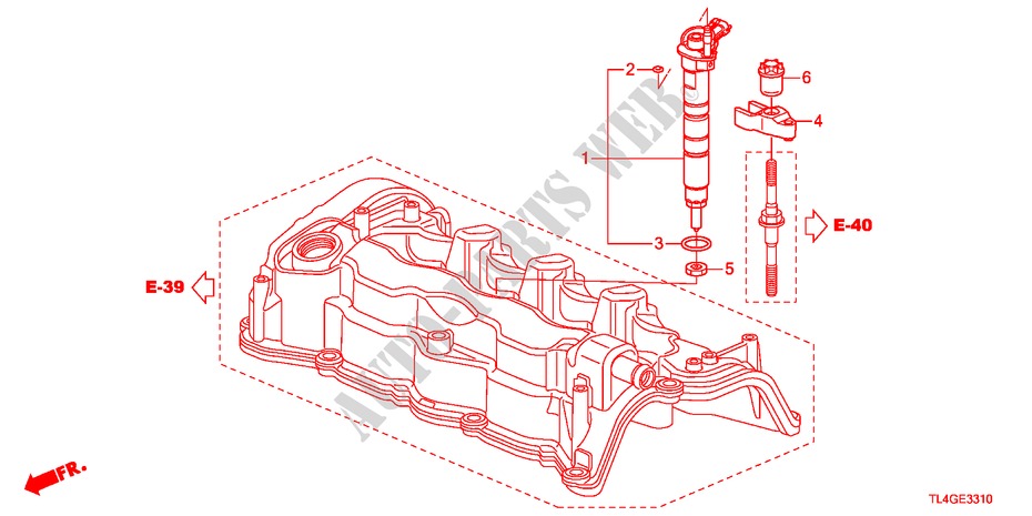INJECTOR(DIESEL) voor Honda ACCORD TOURER 2.2 ELEGANCE 5 deuren 5-traps automatische versnellingsbak 2012