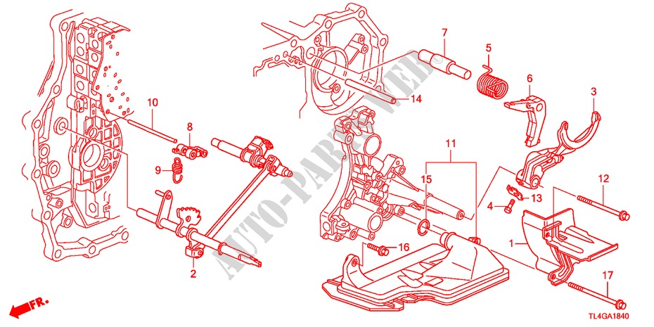 OVERSCHAKELVORK(DIESEL) voor Honda ACCORD TOURER 2.2 EXECUTIVE 5 deuren 5-traps automatische versnellingsbak 2012