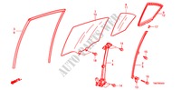 ACHTER PORTIER GLAS/REGELAAR voor Honda CITY LX-A 4 deuren 5-traps automatische versnellingsbak 2011