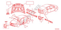 EMBLEMEN/WAARSCHUWINGSLABELS voor Honda CITY LX-A 4 deuren 5-traps automatische versnellingsbak 2011