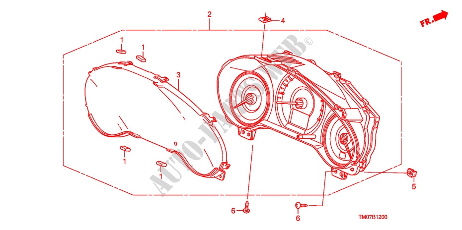 METER(NS) voor Honda CITY LX-A 4 deuren 5-versnellings handgeschakelde versnellingsbak 2009