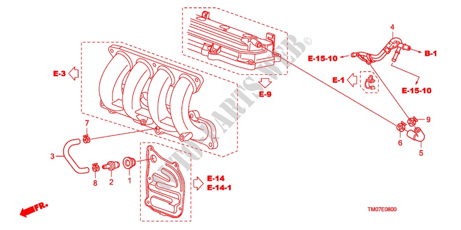ONTLUCHTER PIJP voor Honda CITY LX-A 4 deuren 5-versnellings handgeschakelde versnellingsbak 2011