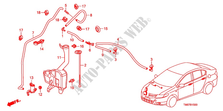 RUITESPROEIER voor Honda BALLADE VTI 4 deuren 5-versnellings handgeschakelde versnellingsbak 2011