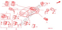 SCHAKELAAR(LH) voor Honda INSIGHT COMFORT 5 deuren CVT versnellingsbak 2011