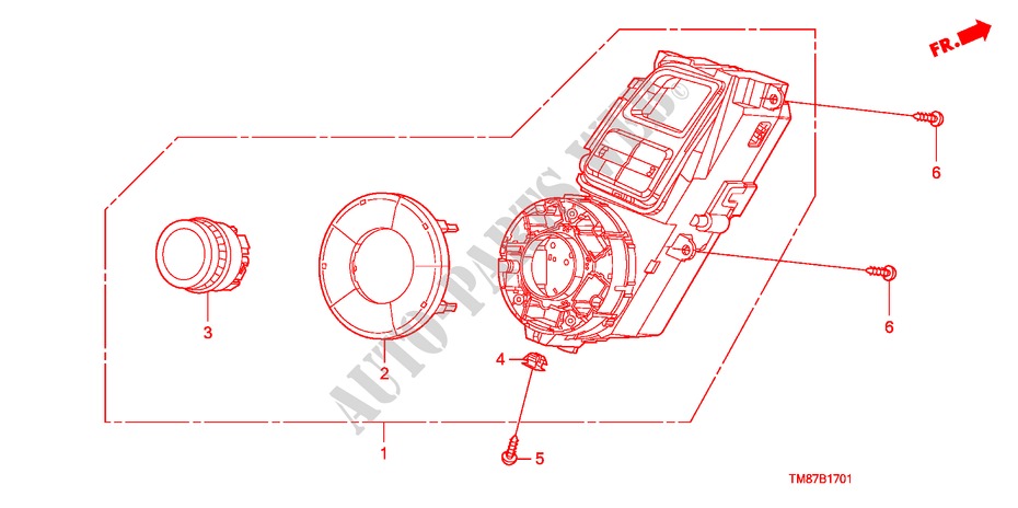 AUTO AIR CONDITIONERCONTROL(RH) voor Honda INSIGHT SE 5 deuren CVT versnellingsbak 2011