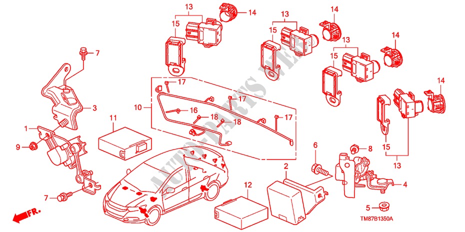 AUTOMATISCHE NIVELLERING REGELAAR/PARKEERSENSOR voor Honda INSIGHT ELEGANCE 5 deuren CVT versnellingsbak 2010