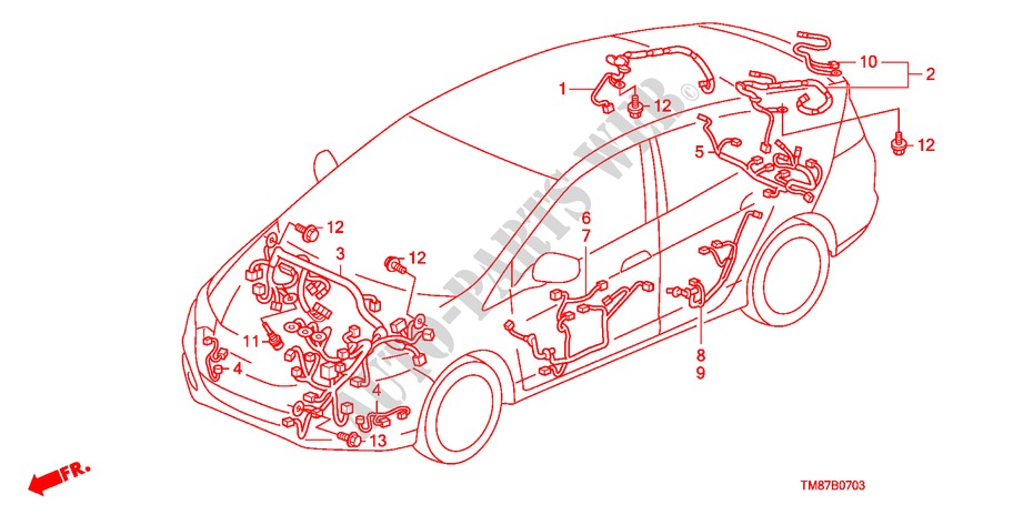 BEDRADINGSBUNDEL(RH)(2) voor Honda INSIGHT SE 5 deuren CVT versnellingsbak 2011