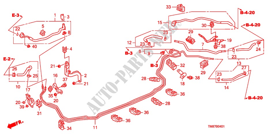 BRANDSTOF PIJP(RH) voor Honda INSIGHT SE 5 deuren CVT versnellingsbak 2011