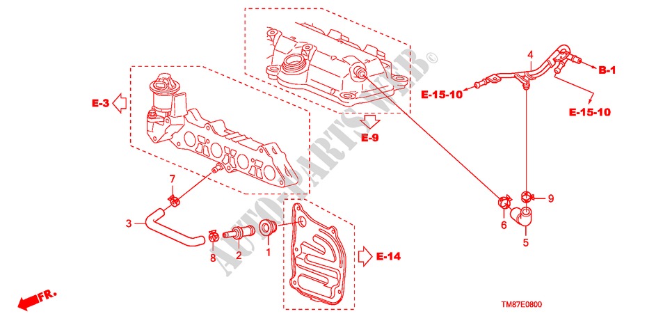 PCV SLANG voor Honda INSIGHT SE 5 deuren CVT versnellingsbak 2011