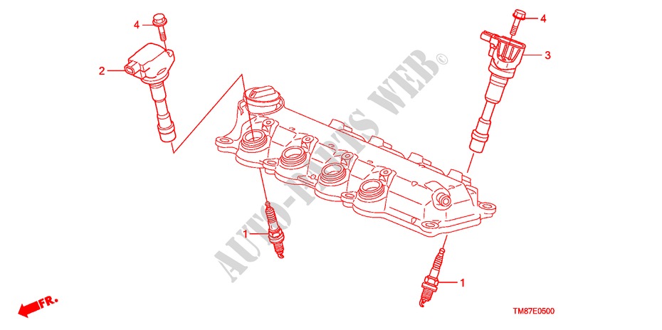 STEKKER BOVENSTE SPOEL/PLUG voor Honda INSIGHT ELEGANCE 5 deuren CVT versnellingsbak 2010