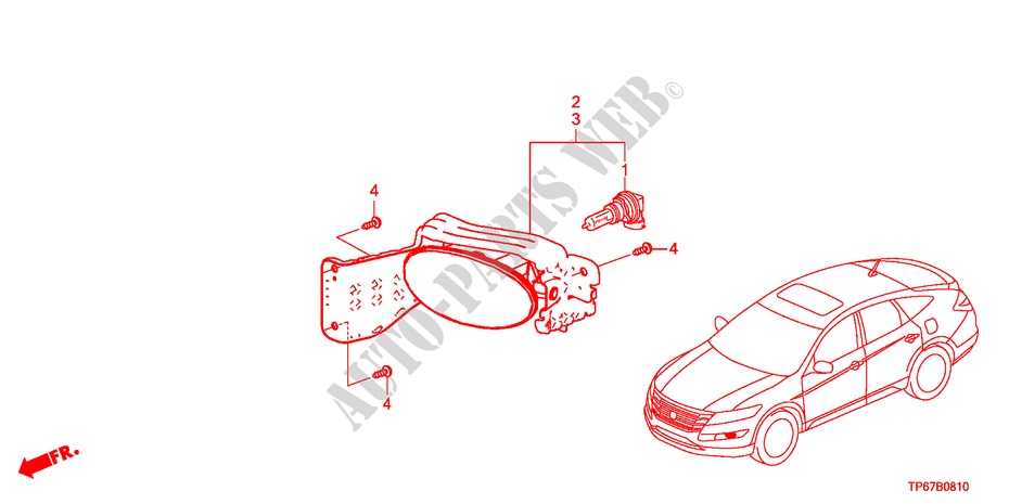 MISTLICHT voor Honda CROSSTOUR EX 5 deuren 5-traps automatische versnellingsbak 2011