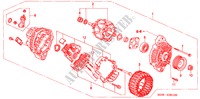 GENERATOR(MITSUBISHI) voor Honda CIVIC VTI 3 deuren 5-versnellings handgeschakelde versnellingsbak 1998