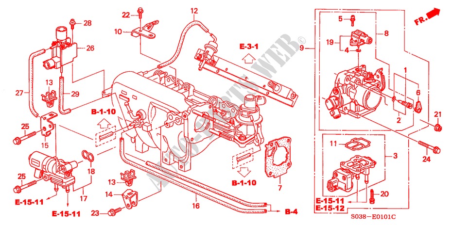 GAS HUIS (1.6L SOHC/SOHC VTEC) voor Honda CIVIC GLI 3 deuren 4-traps automatische versnellingsbak 1997