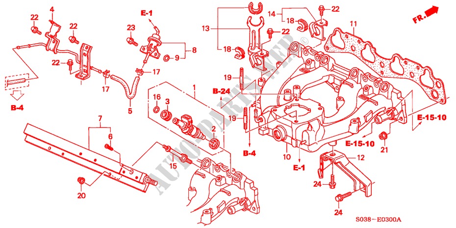 INLAAT SPRUITSTUK (1.5L SOHC) voor Honda CIVIC EXI 3 deuren 5-versnellings handgeschakelde versnellingsbak 1996