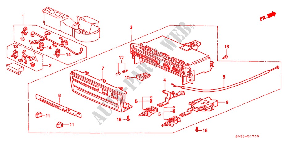 VERWARMING REGELAAR(LH) voor Honda CIVIC LXI 3 deuren 4-traps automatische versnellingsbak 1998