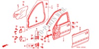 VOOR PORTIER PANELEN voor Honda CIVIC SIR 4 deuren 5-versnellings handgeschakelde versnellingsbak 2000