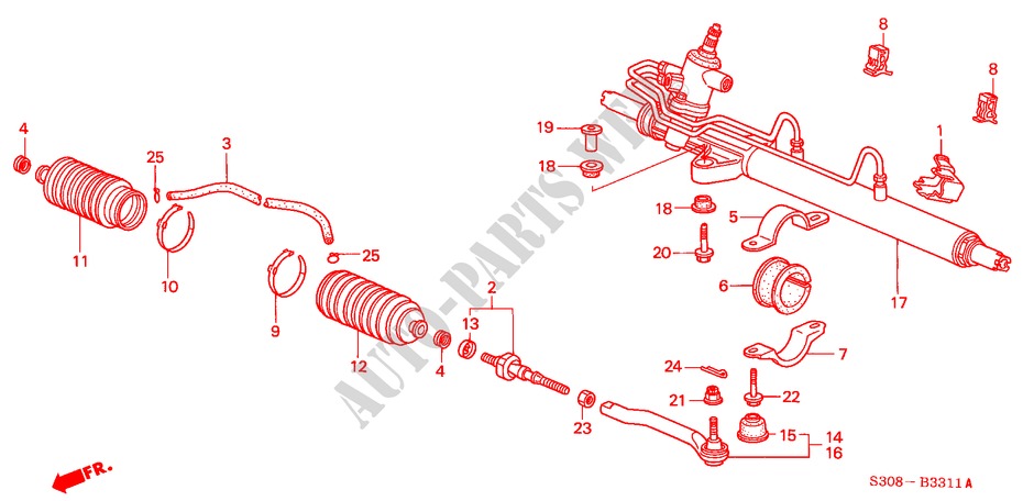 P.S. VERSNELLINGBOX (RH) voor Honda PRELUDE SI 2 deuren 5-versnellings handgeschakelde versnellingsbak 2000