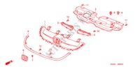 VOOR GRILLE(2) voor Honda CIVIC LXI-D 4 deuren 4-traps automatische versnellingsbak 2004
