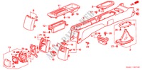 CONSOLE(1) voor Honda CIVIC VTI-DS 4 deuren 5-versnellings handgeschakelde versnellingsbak 2005