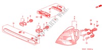ACHTERLICHT( '03) voor Honda CIVIC EXI 5 deuren 4-traps automatische versnellingsbak 2001